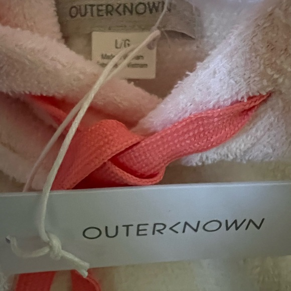 Outerknown Color Block Pink Coral White Terry Hoodie size S and L NWT - Picture 4 of 9